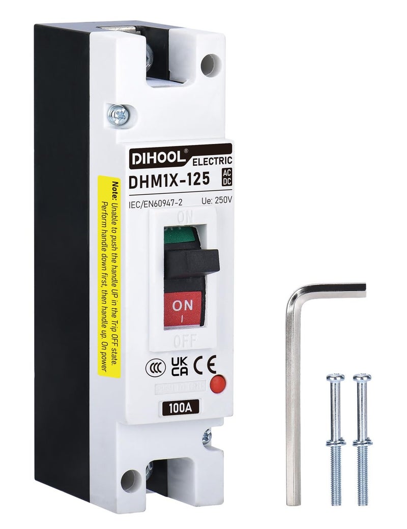 DIHOOL 100 Amp Battery DC Disconnect Switch, DC Breaker for Main Power Station, UPS,Solar - Image 1